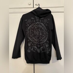 Hot Topic Occult Symbols Zip-Hoodie